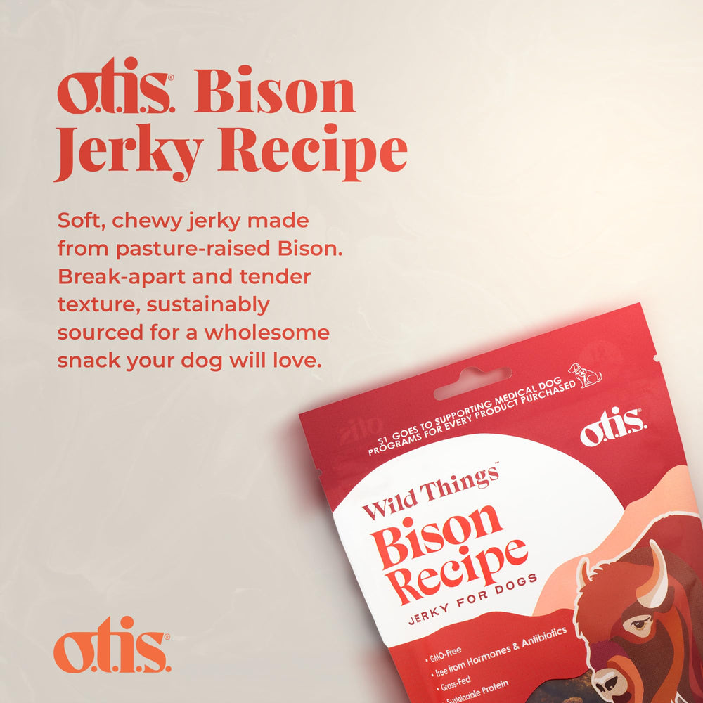 OTIS Wild Things bison jerky soft texture close-up for comfortable chewing