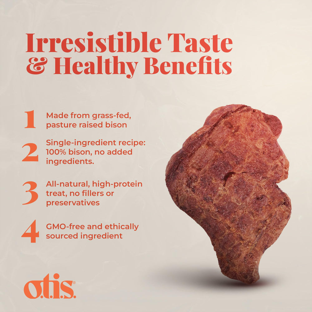 OTIS Wild Things Bison Lung Filets training-portion—great for daily rewards across all sizes.