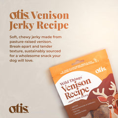 OTIS Wild Things Venison Jerky dog chew action, perfect for rewarding good behavior