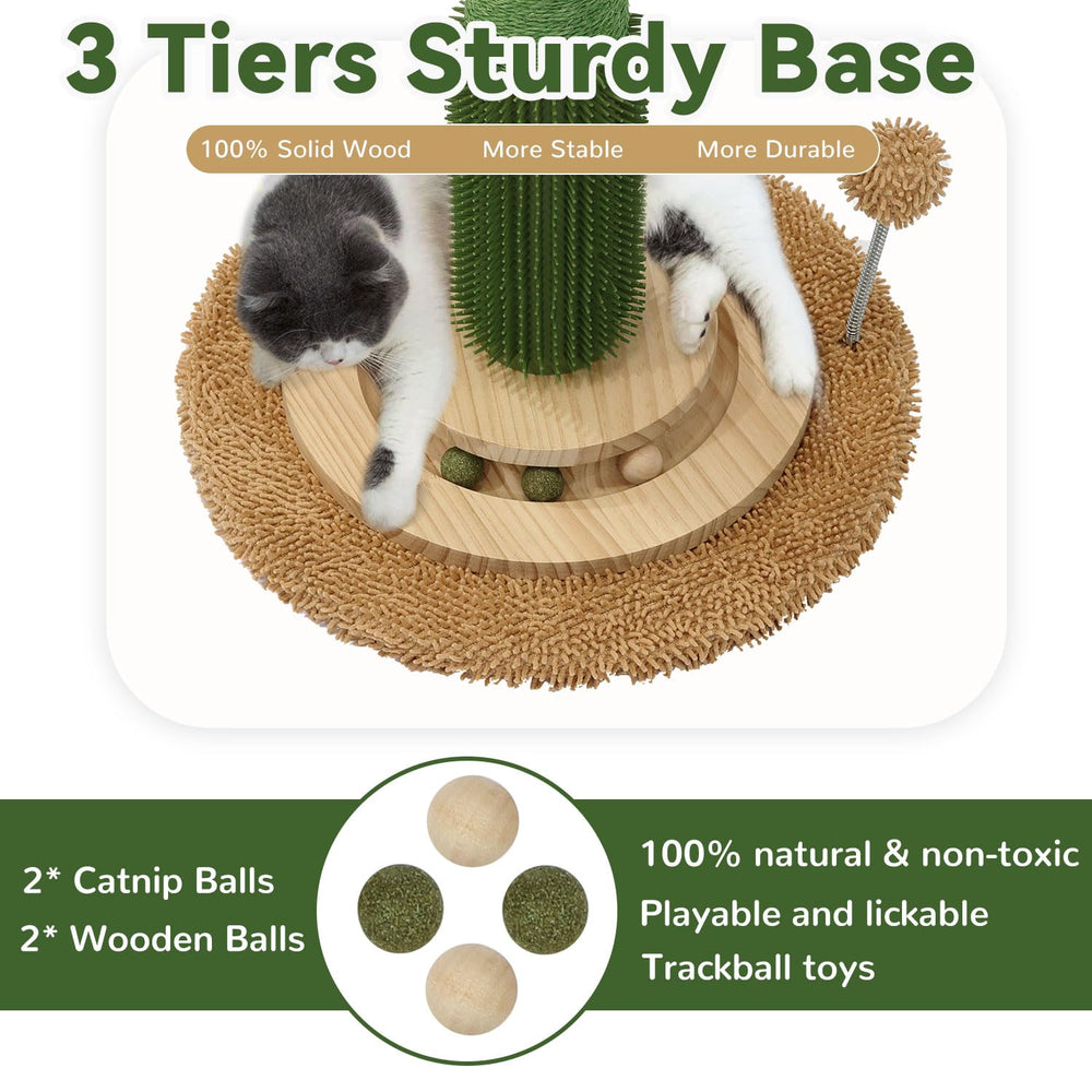 OTOB 36in cat cactus post vertical turntable image showcases interactive play.