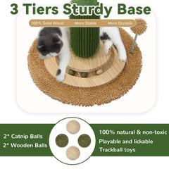 OTOB 36in cat cactus post vertical turntable image showcases interactive play.