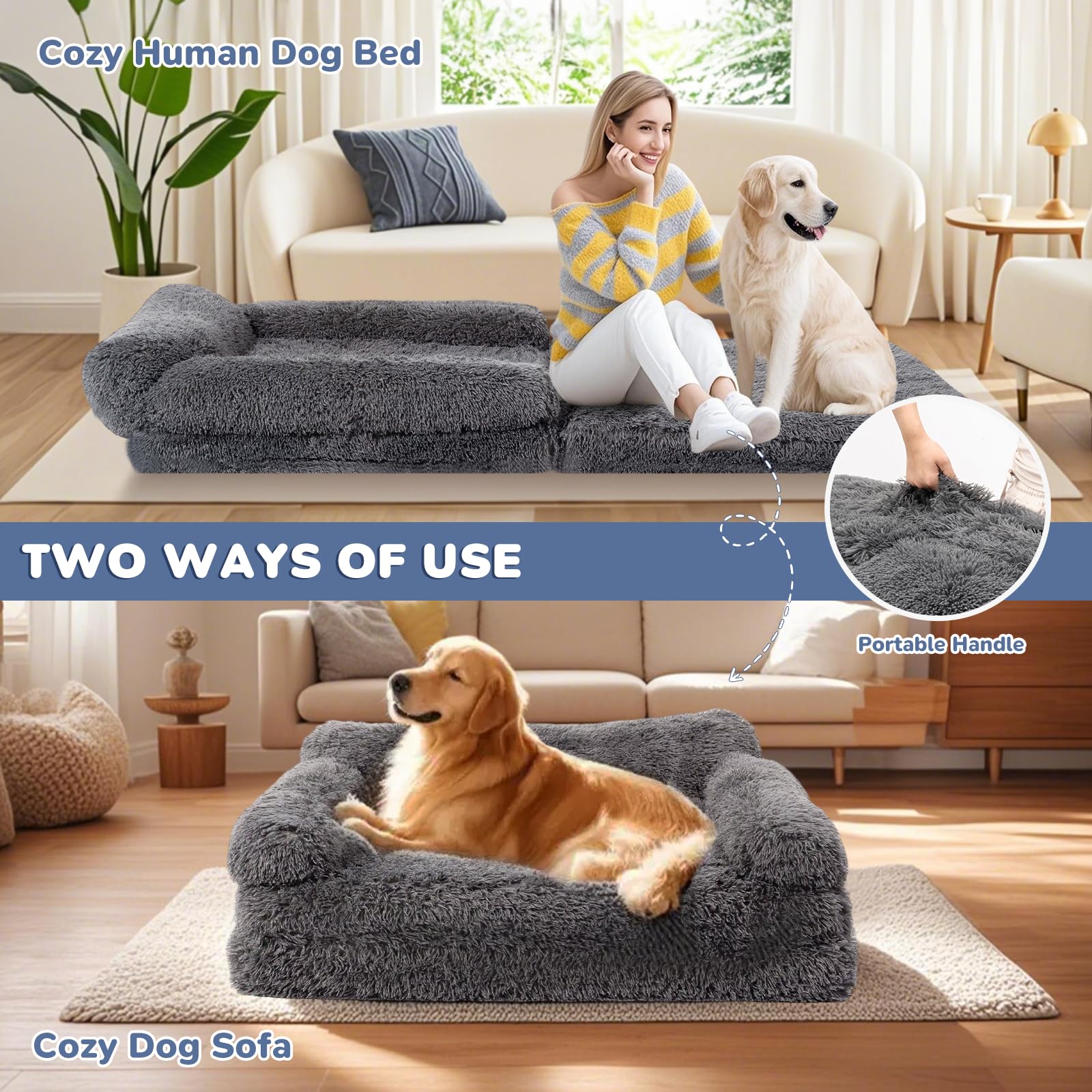 OtterOasis memory foam egg crate layer contours to pets and alleviates pressure