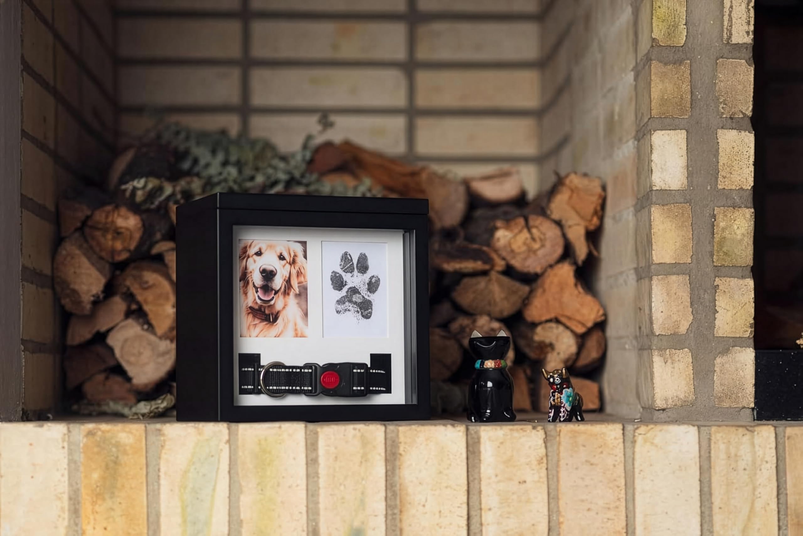 OtterPets dog urn photo display highlights personalized tribute option