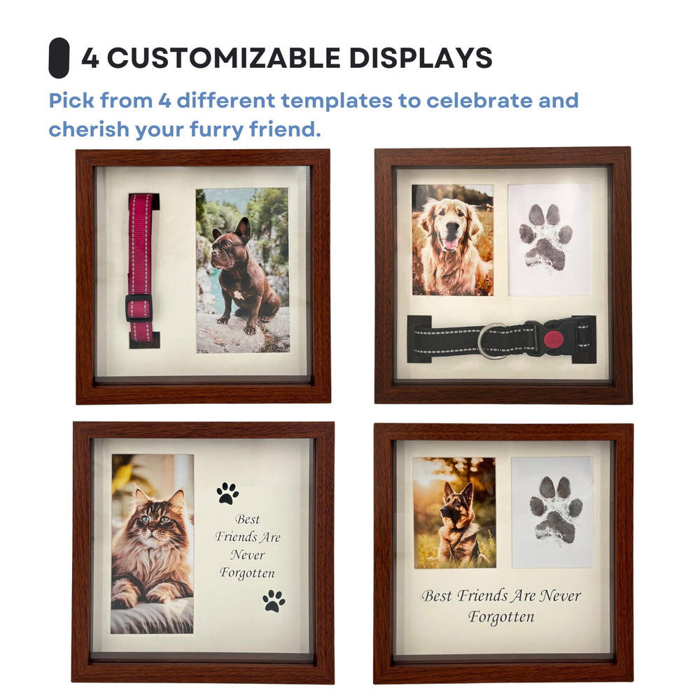 OtterPets frame front view showcases four-mat versatility for cherished dog portraits.