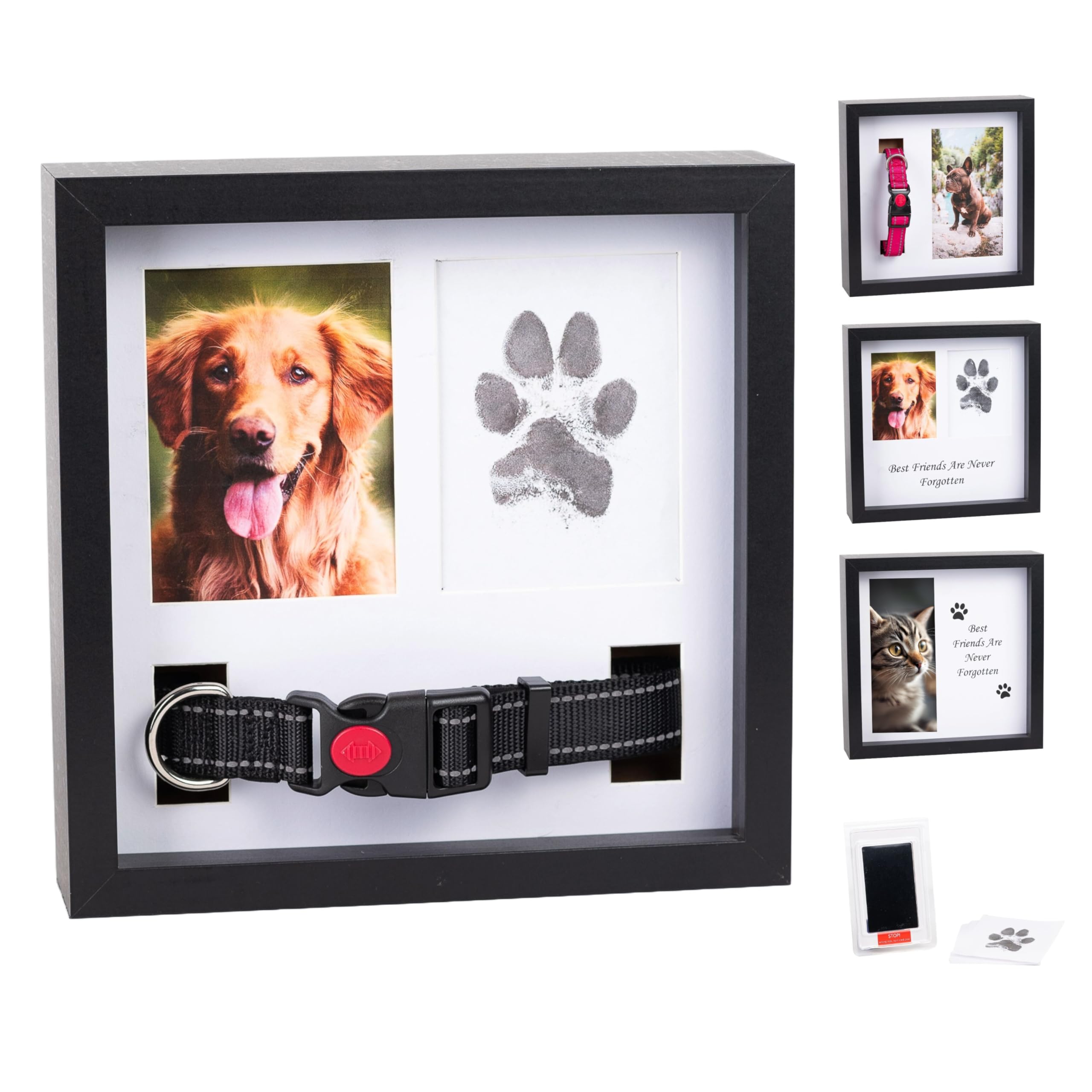 OtterPets memorial frame with four display options for a cherished dog's photo.