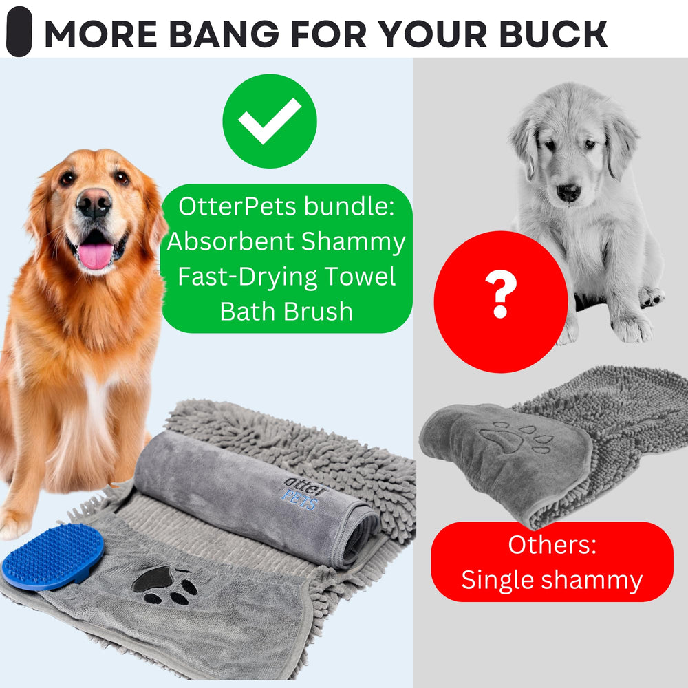 OtterPets microfiber towel drying delicate areas like face and ears.