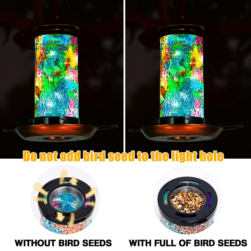 Ottsuls Mosaic Solar Bird Feeder S hook installation demonstrating easy setup