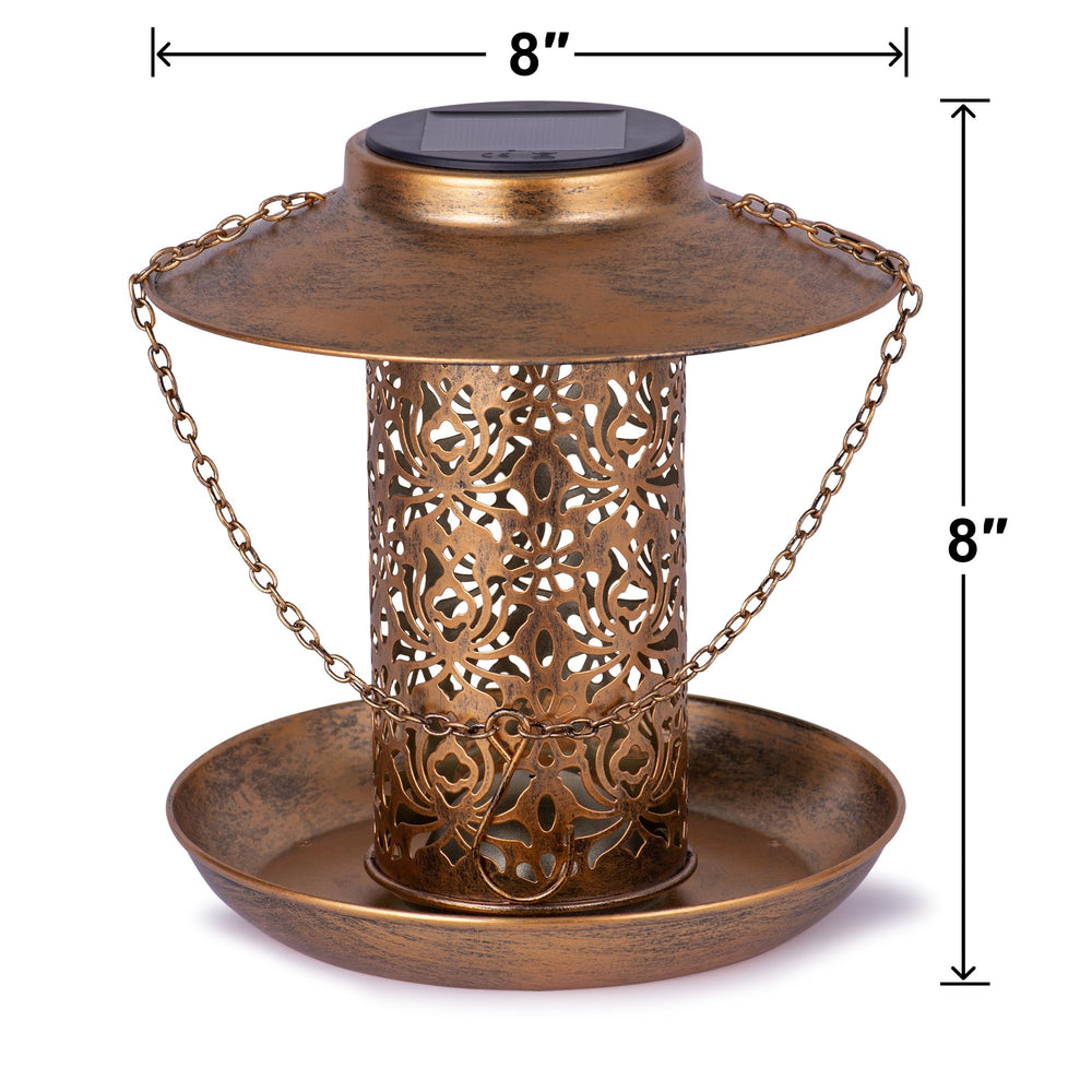 Ottsuls solar bird feeder garden night light doubles as solar lighting.