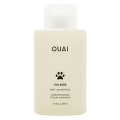 OUAI Fur Bébé shampoo bottle with Mercer Street scent showing a refreshing cleanse