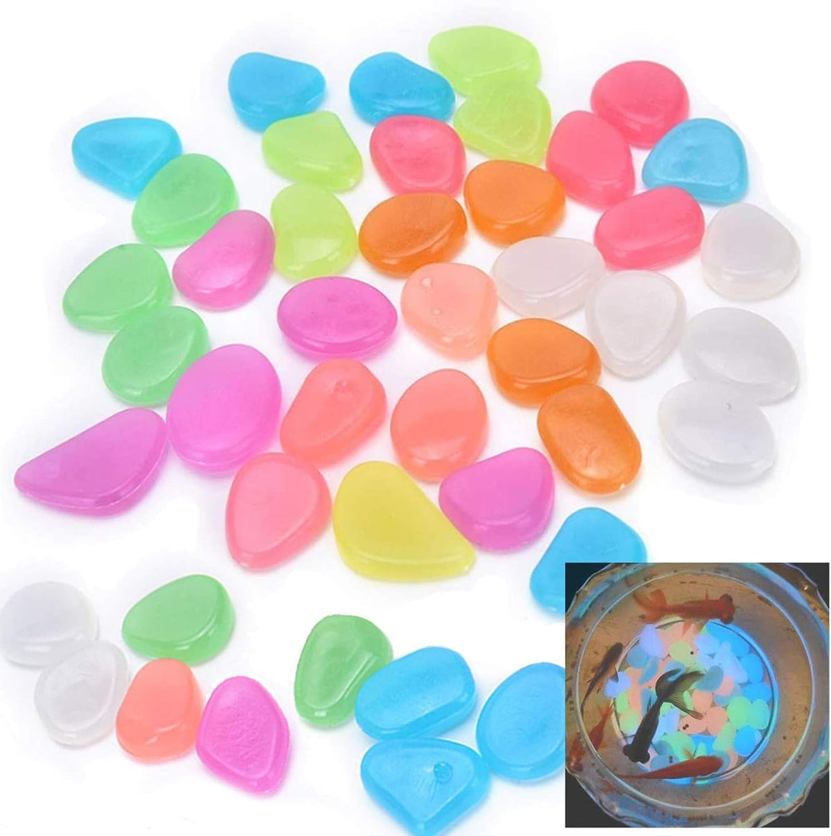 Oubest Glow Rocks blue glow in tank for ambient aquarium lighting