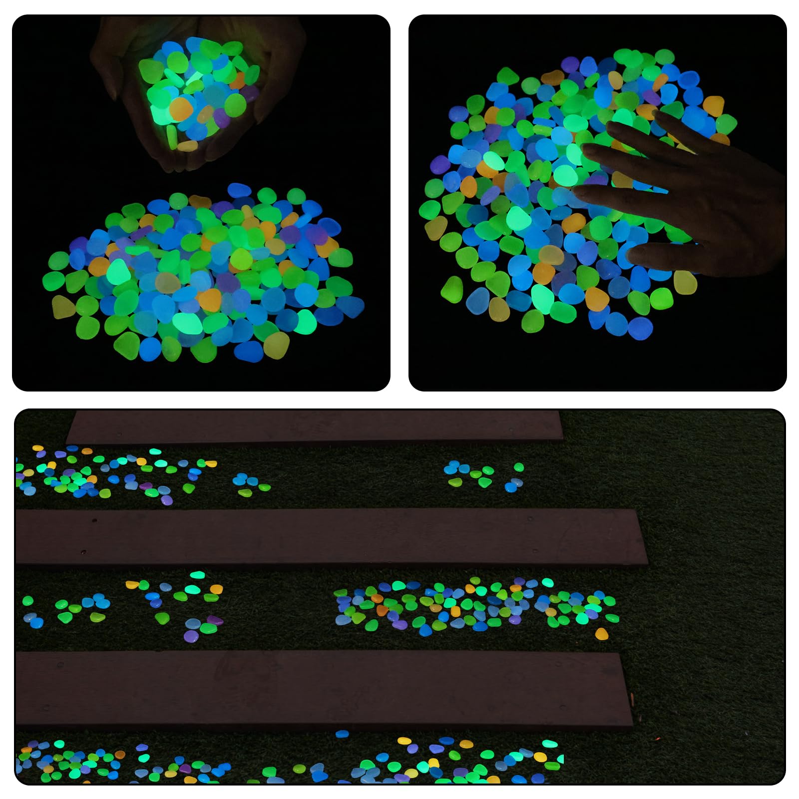 Oubest Glow Rocks outdoor yard decor offers versatile glow for patio or driveway