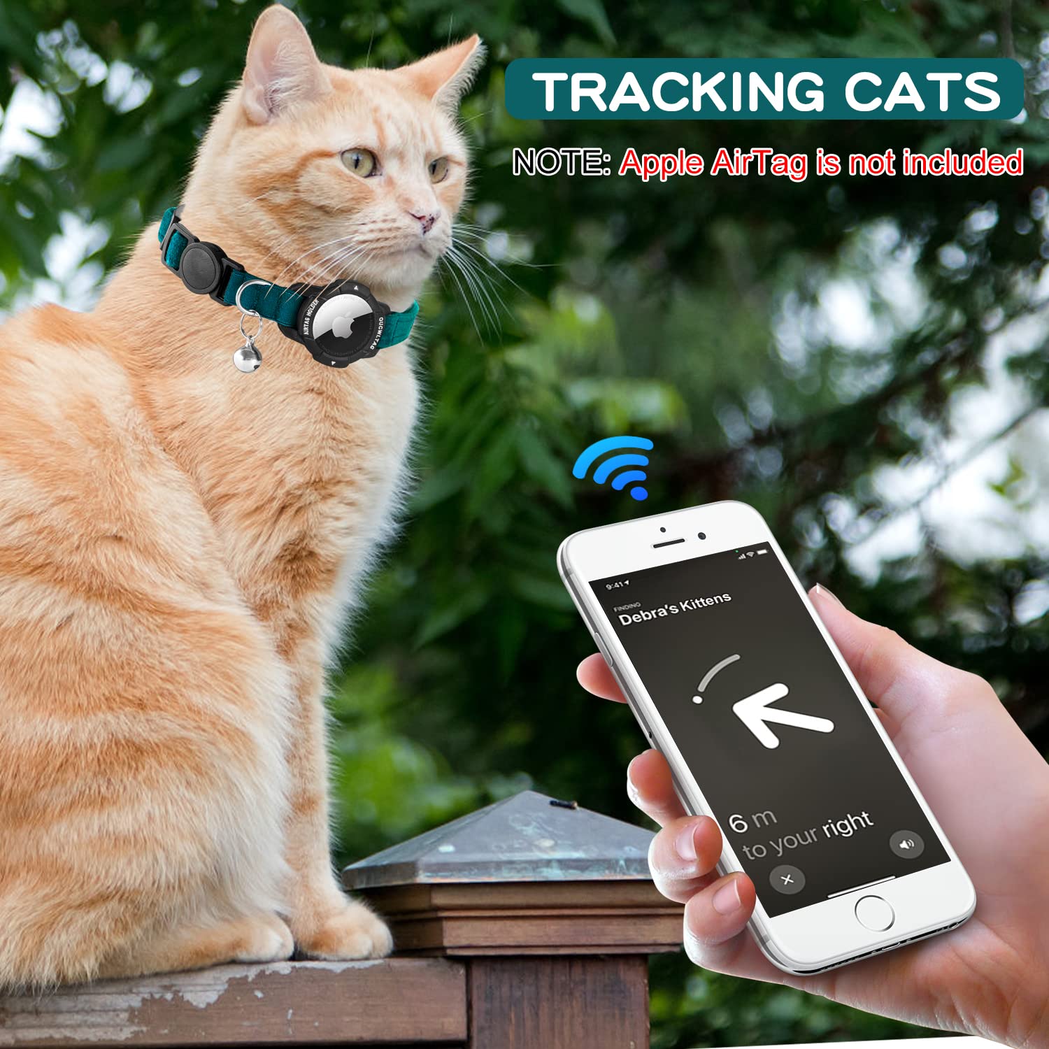OUCWLTAG size options XS-S cat collar blue adjustable fit.