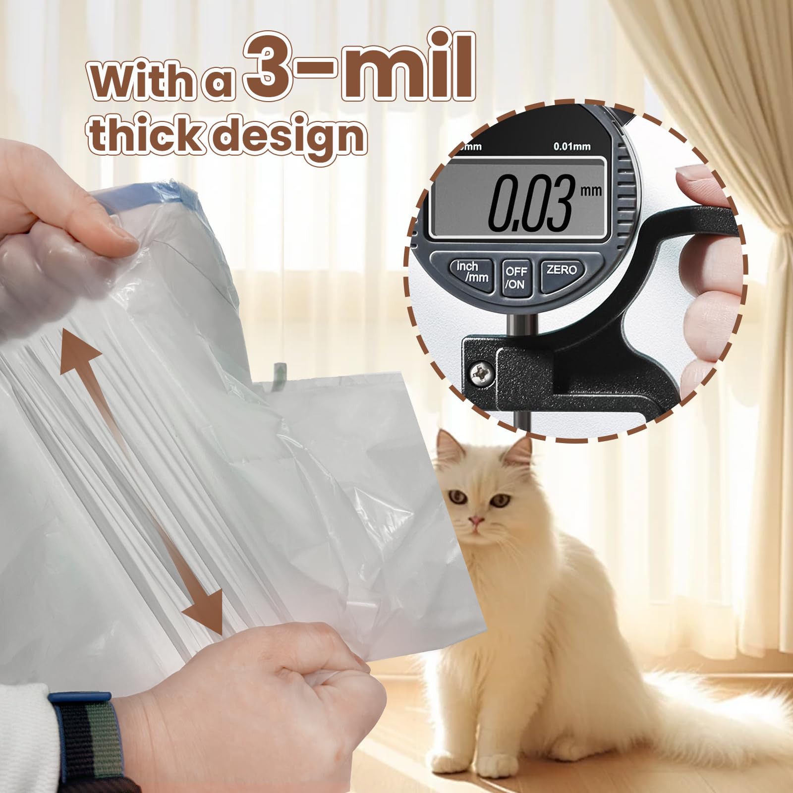 OuhDgvny grey waste bags blend with litter areas while staying discreet.