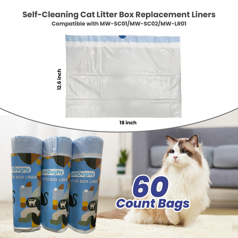 OuhDvgny waste bags 60-count package supports extended litter maintenance