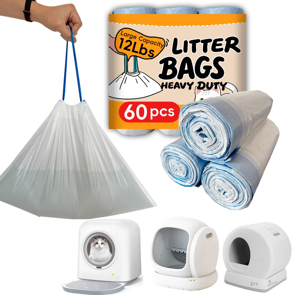 OuhDvgny litter box liners roll showing heavy-duty 2.5 mil thickness for leak resistance