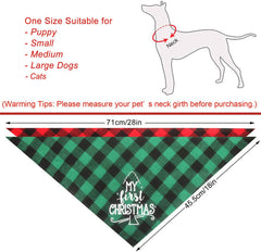 OUMEE 2-pack Christmas bandanas plaid set for easy holiday styling