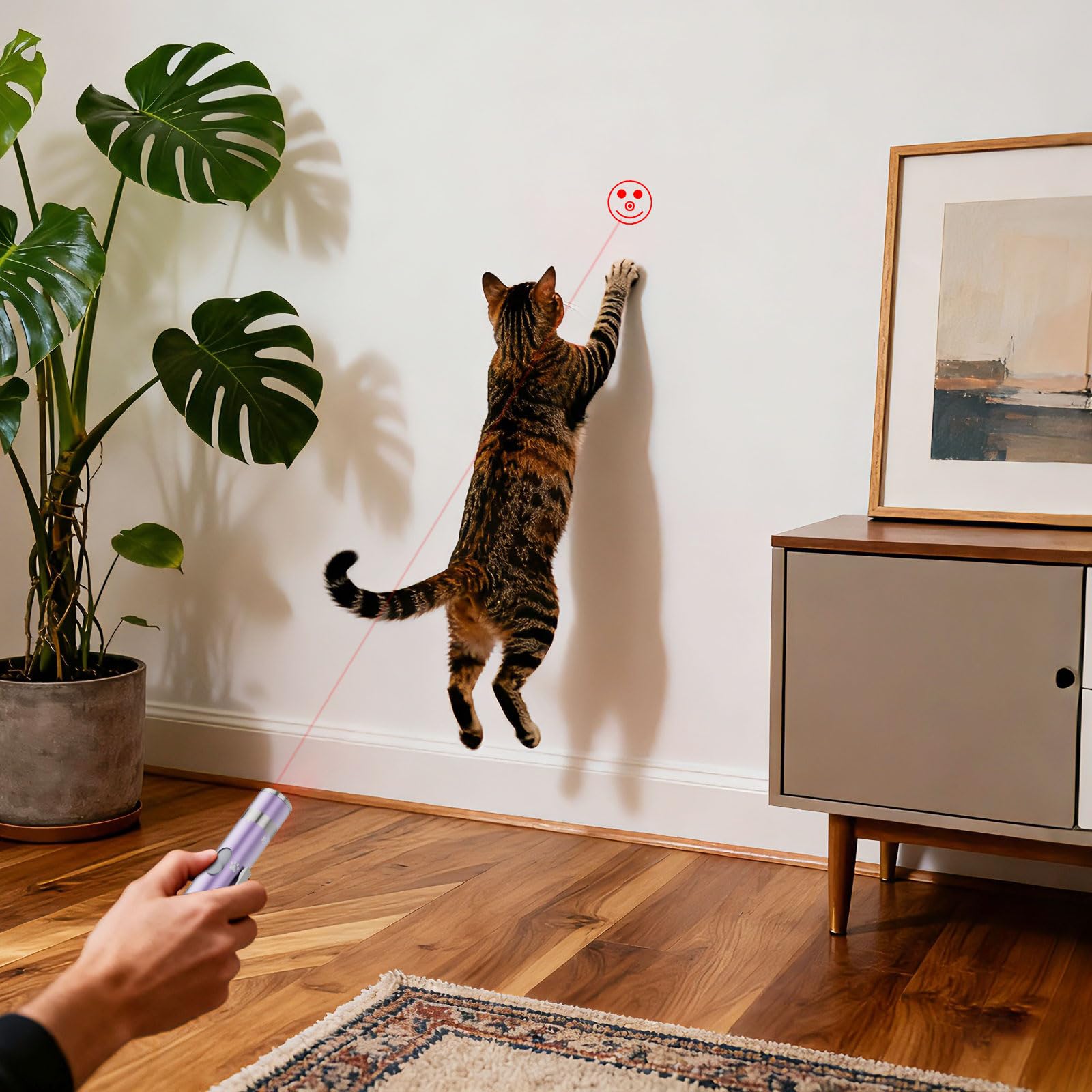 OUMSIS red light pointer with clip and anti loss strap for portable play