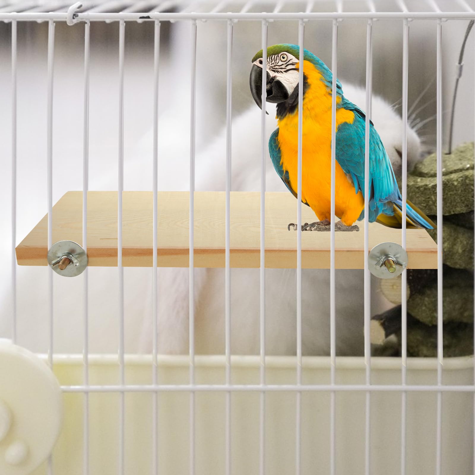 Oungy 4-pack bird perch set illustrates space-saving cage perches.