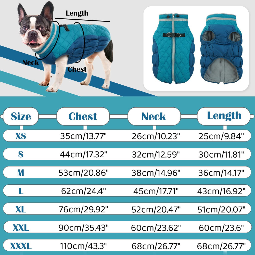 OUOBOB dog coat with D ring leash attachment for outdoor walks