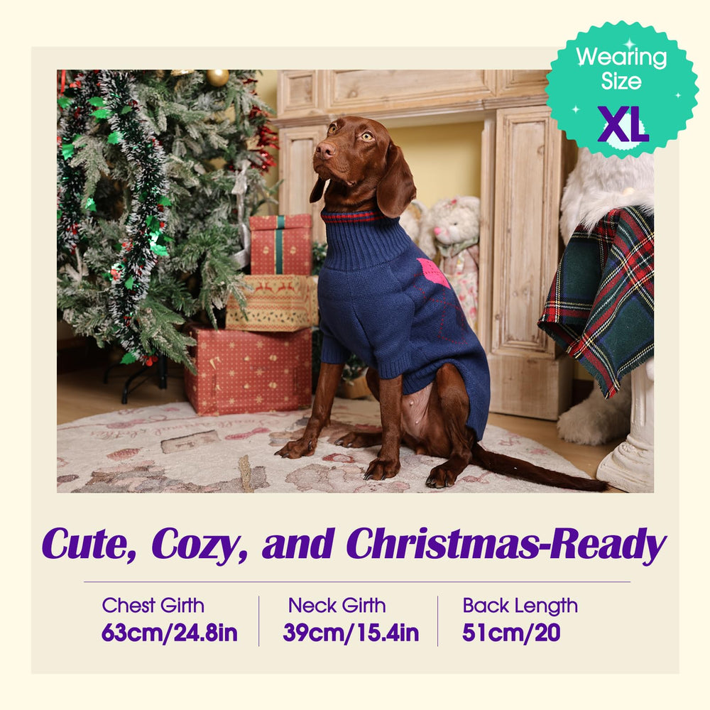OUOBOB dog sweater blue XXL holiday-ready outfit for photoshoots