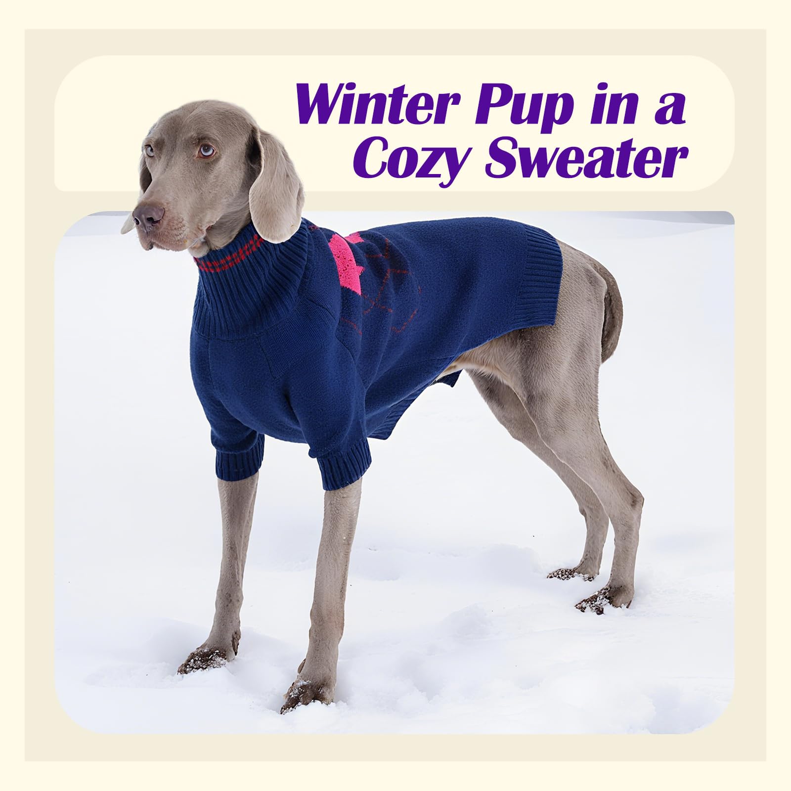 OUOBOB dog sweater blue XXL stretchy knit for comfortable active wear