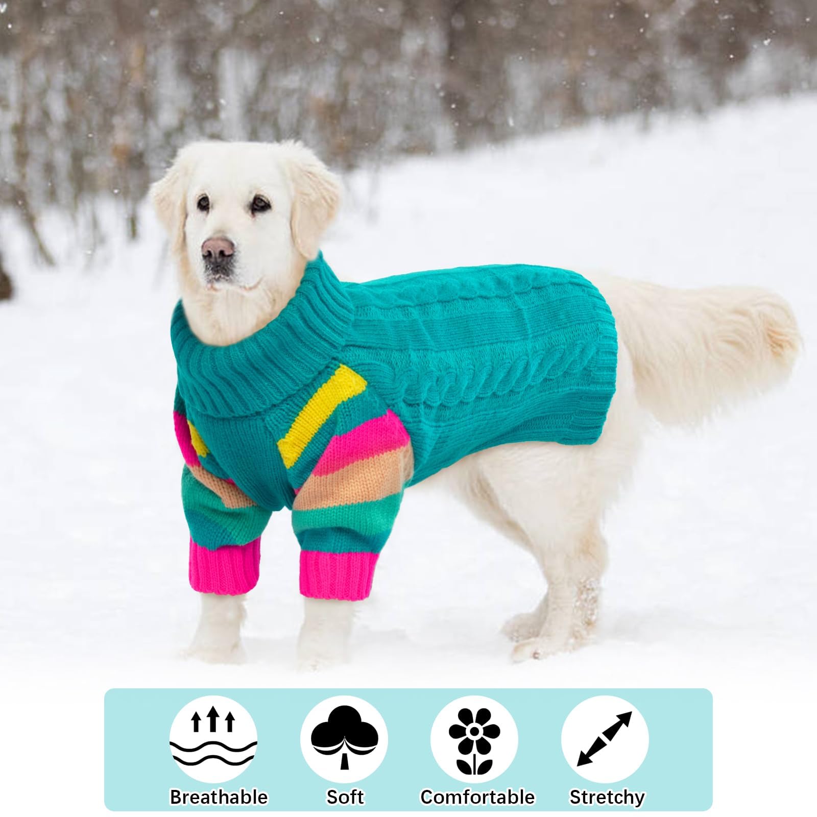 OUOBOB dog sweater close-up knit shows soft breathable fabric