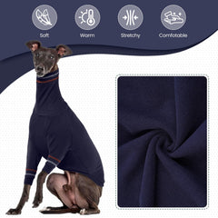 OUOBOB greyhound sweater stretchy knit on dog during outdoor walk highlighting warmth.