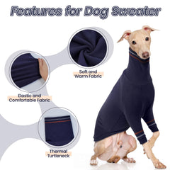 OUOBOB greyhound sweater turtleneck close-up showing soft, stretchy knit for easy wear.