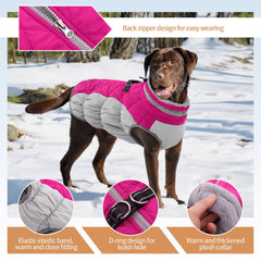 OUOBOB small dog coat plush collar adds cozy warmth for chilly outings