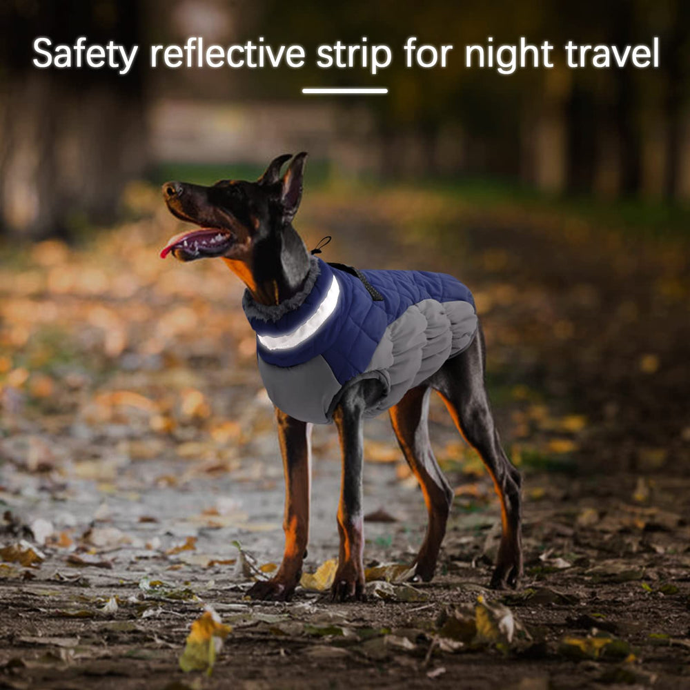 OUOBOB Winter Dog Coat fleece lining adds extra warmth for cold days.