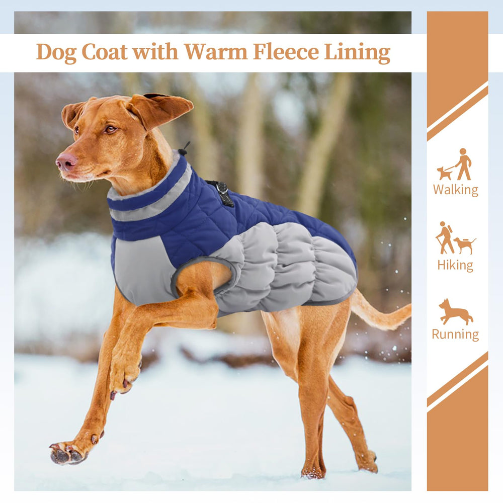 OUOBOB Winter Dog Coat zipper guard prevents hair snag during dressing.