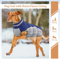 OUOBOB Winter Dog Coat zipper guard prevents hair snag during dressing.