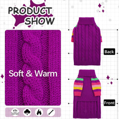 OUOBOB winter dog sweater heavy-knit fabric for cosy outings.