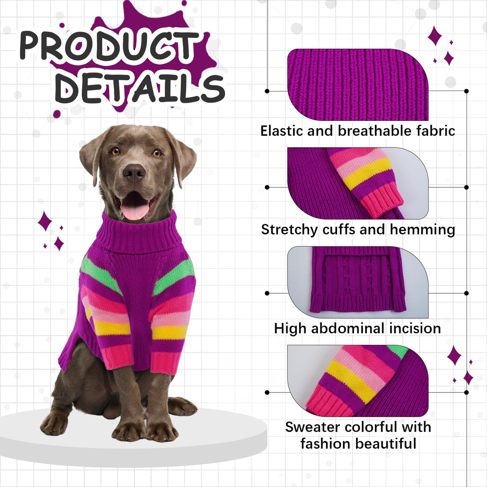 OUOBOB XLarge dog sweater stretchy knit fabric enables flexible movement during play.
