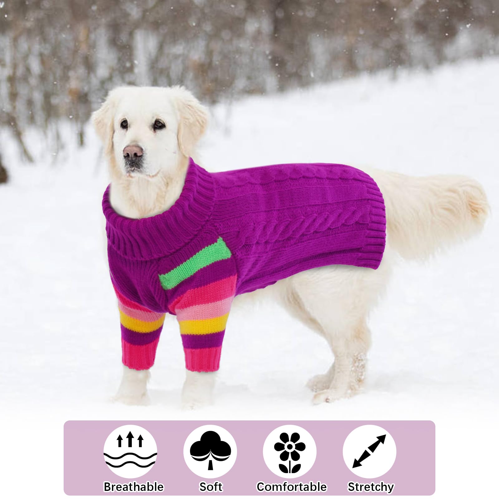 OUOBOB XXL sweater with rainbow cuffs adds playful, fashionable touches