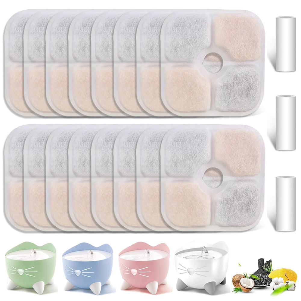 OUPUSES 16-pack Catit PIXI filter package for convenient cat fountain hydration