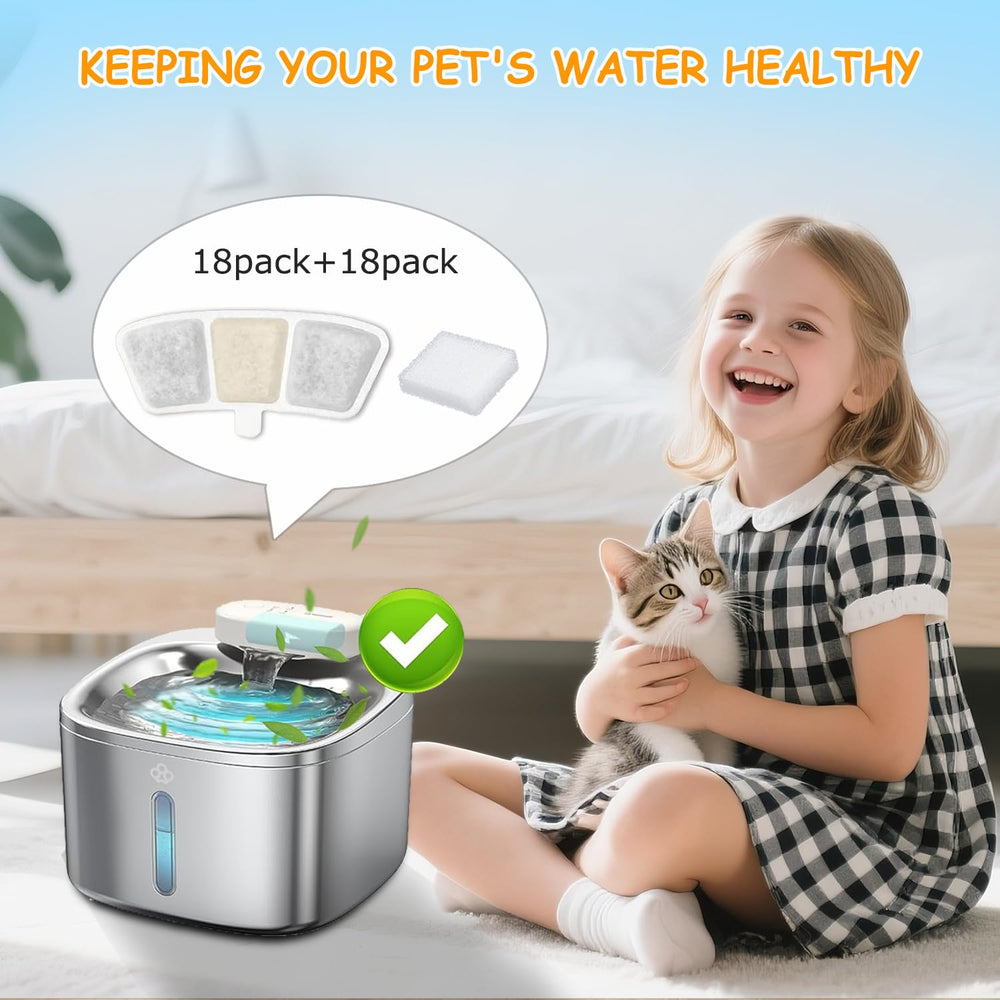 OUPUSES 18-pack replacement filters for multi-pet homes simplify ongoing hydration