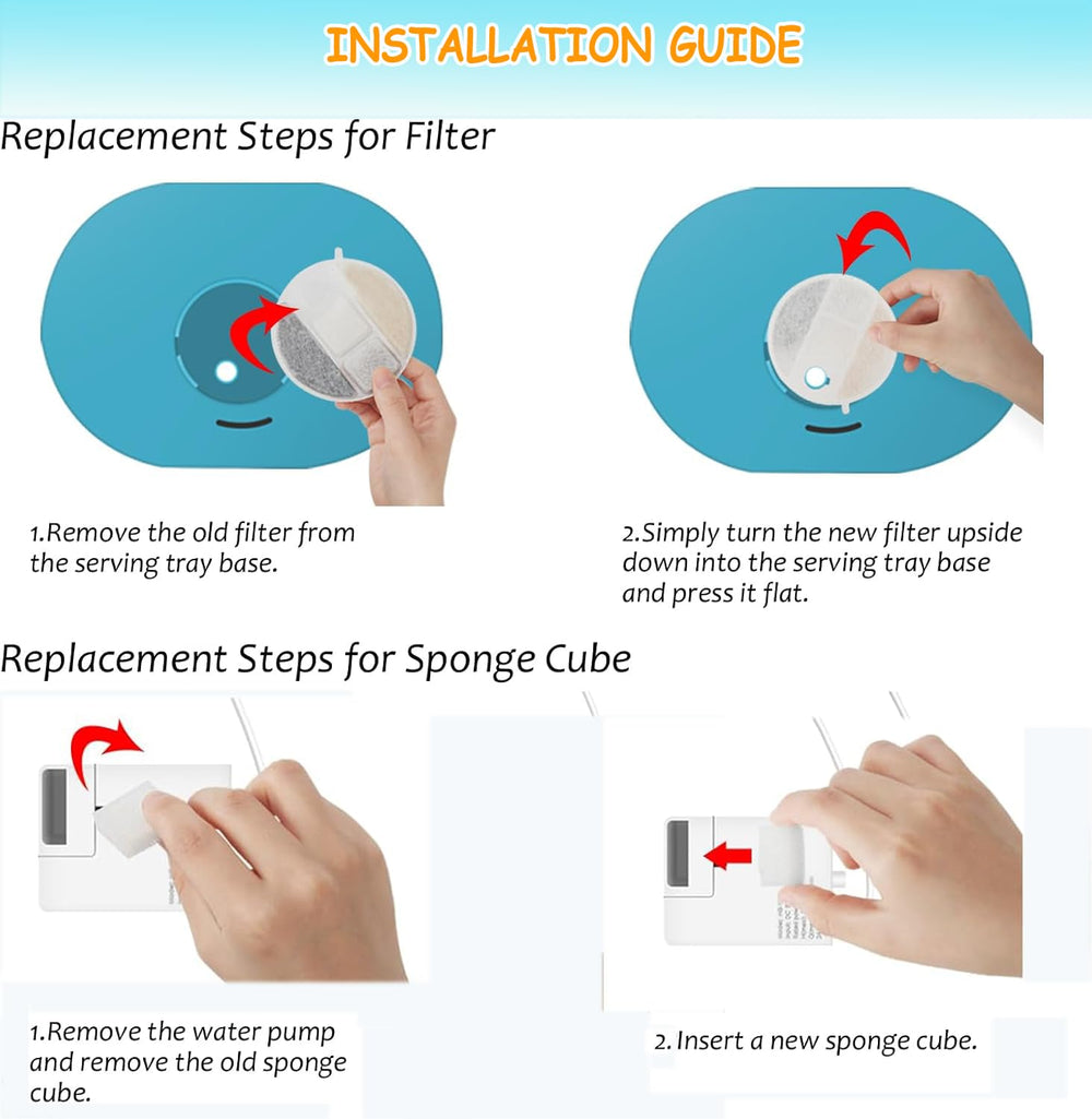 OUPUSES built-in pump sponge traps debris to prevent clogs.