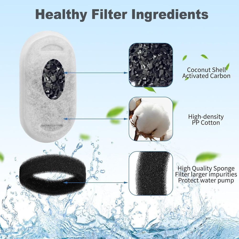 OUPUSES carbon layer close-up emphasizes water-softening benefits.