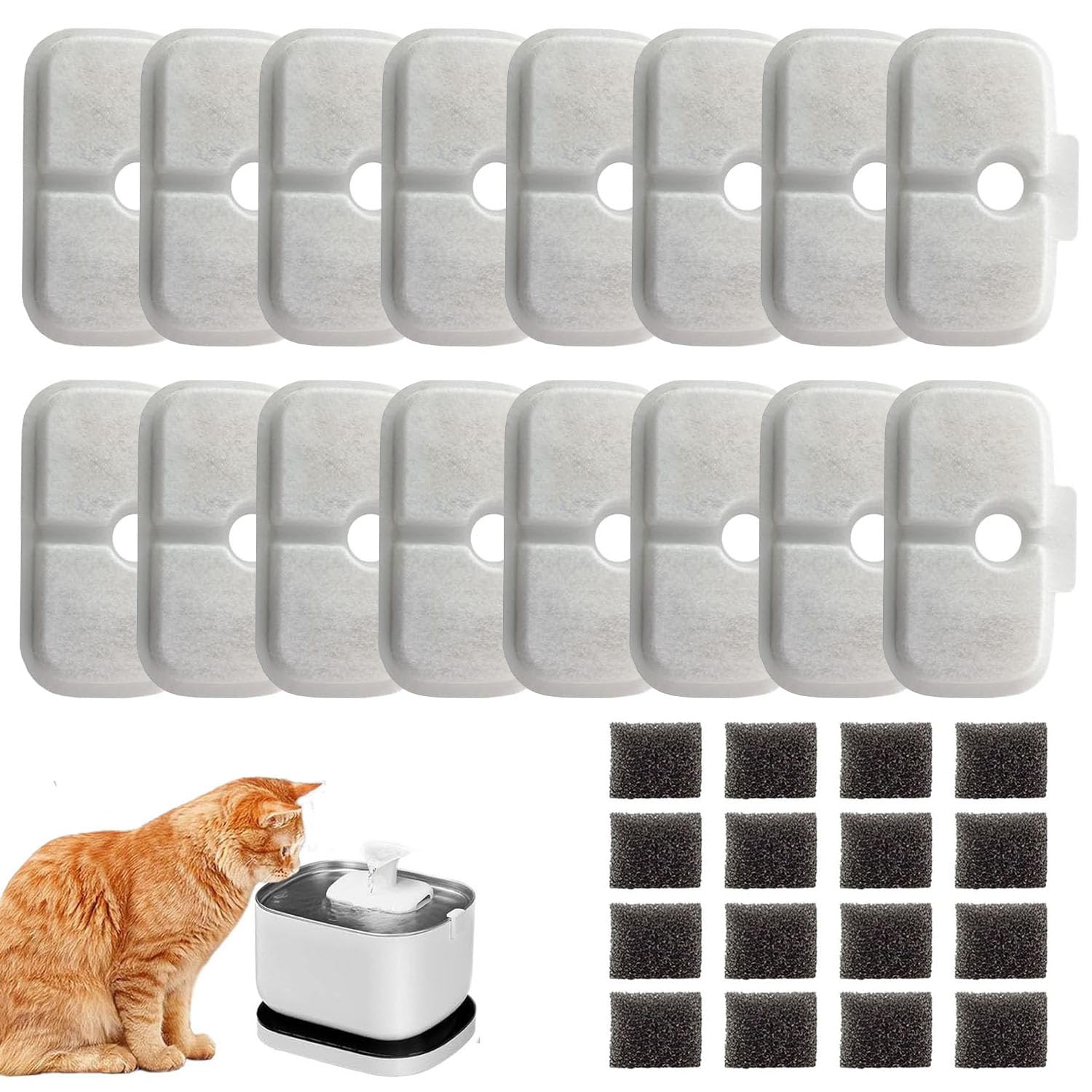 OUPUSES Dockstream 16-pack filter pack keeps water fresh for pets.