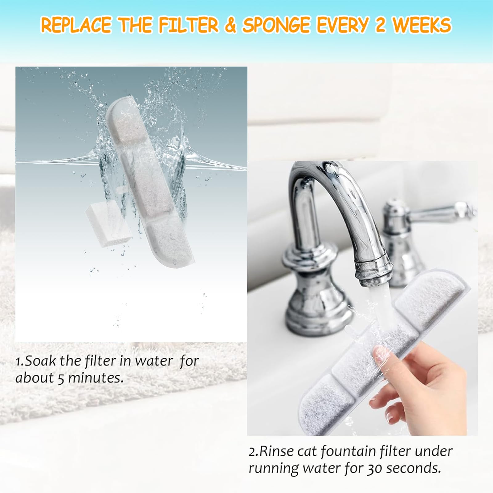 OUPUSES Downy Paws pump sponge helps prevent fountain clogs