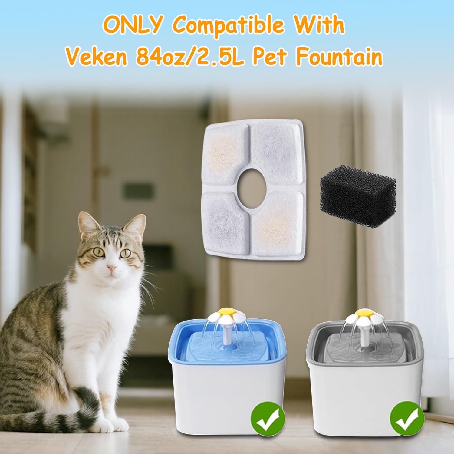 OUPUSES hair-filter pre-filter helps keep fountain water clear
