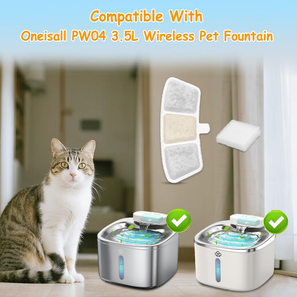 OUPUSES PW04 compatible filters for Oneisall fountain reduce odors and improve taste