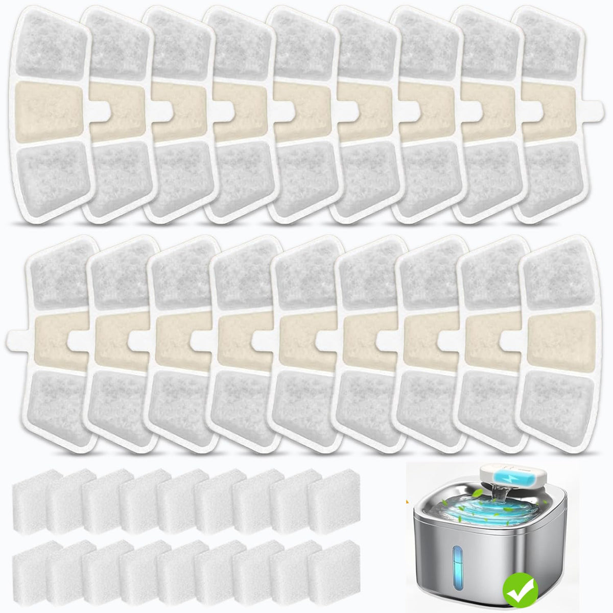OUPUSES PW04 filter pack 18 for 3.5L fountain delivers long-lasting clean water