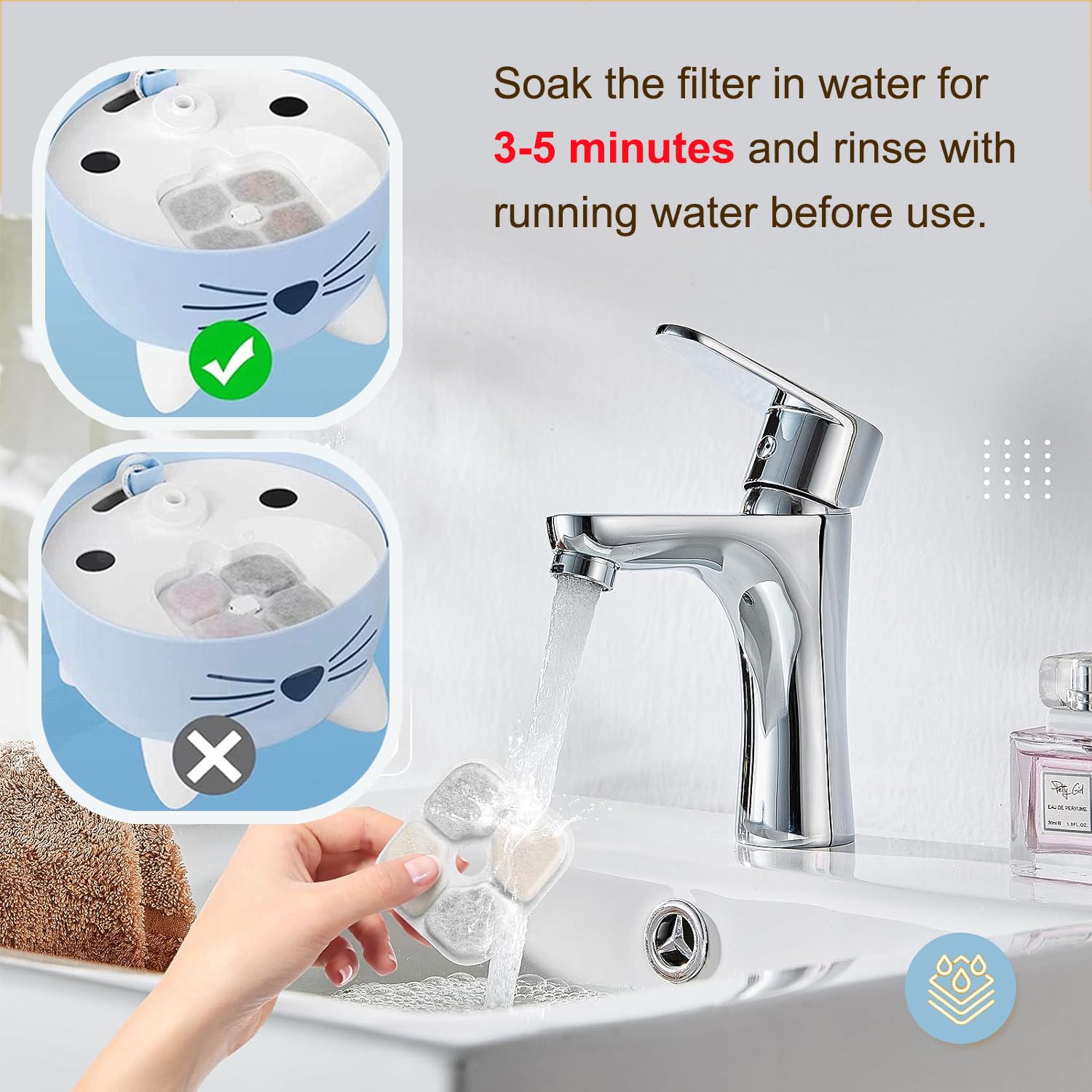 OUPUSES Soaking before use instruction helps minimize carbon dust