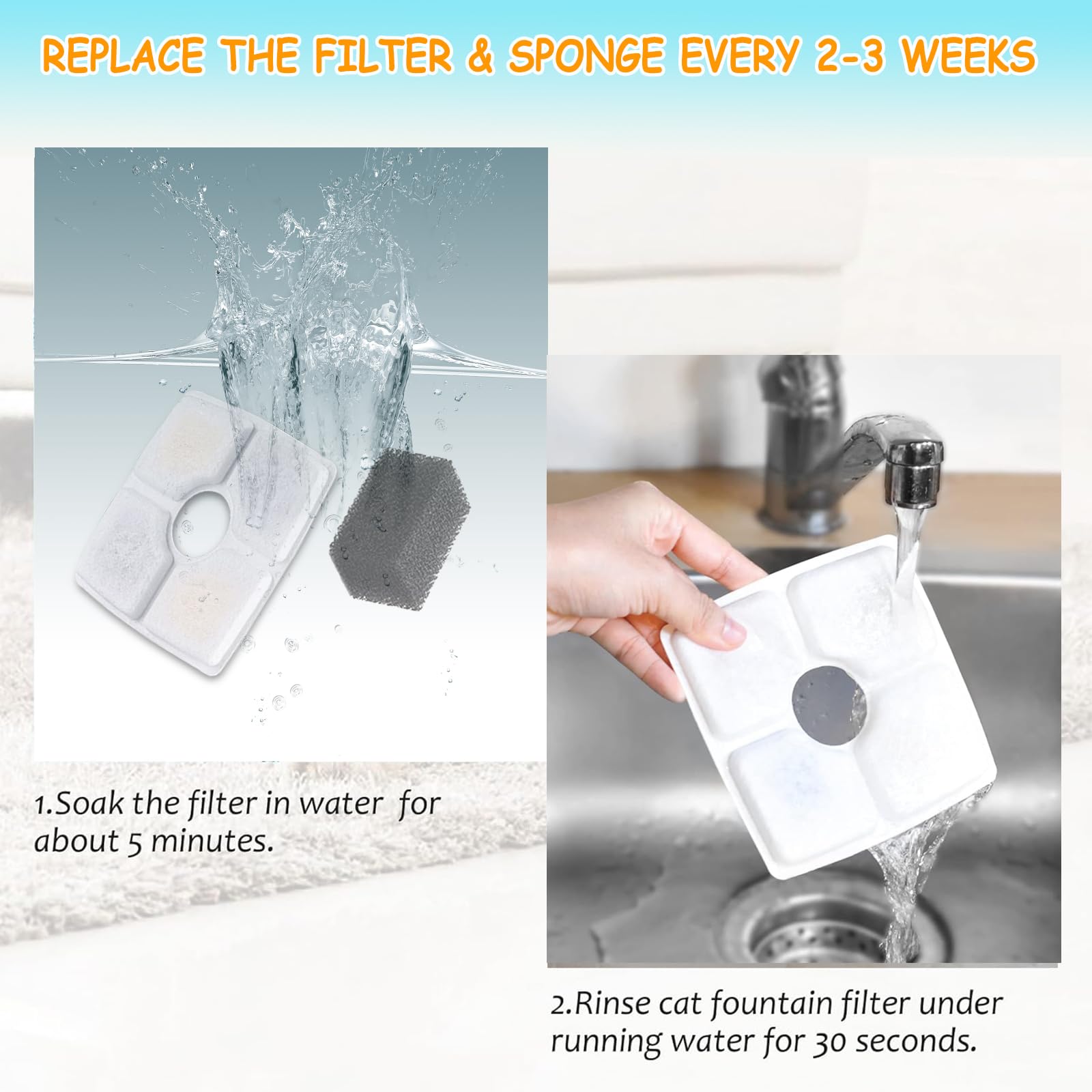OUPUSES water-taste improvement filters provide fresher water for pets
