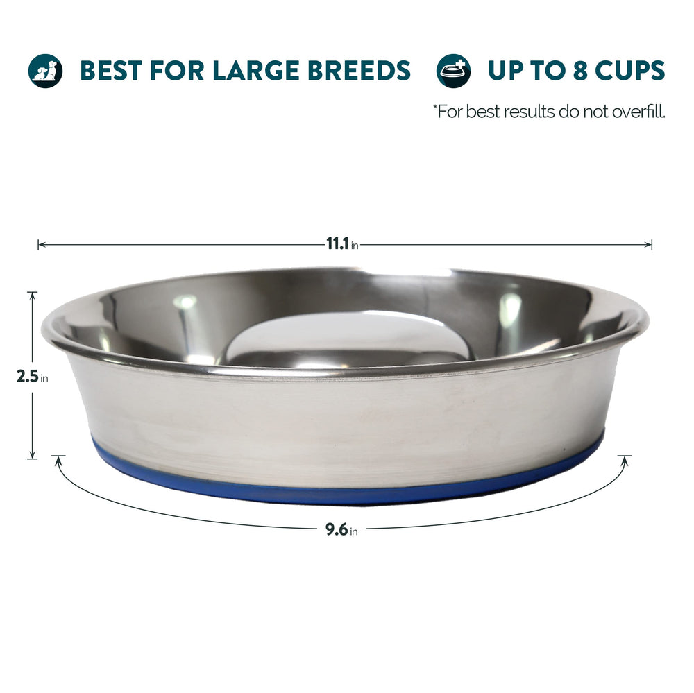 Our Pets Durapet heavyweight stainless steel bowl is durable and rust-resistant.