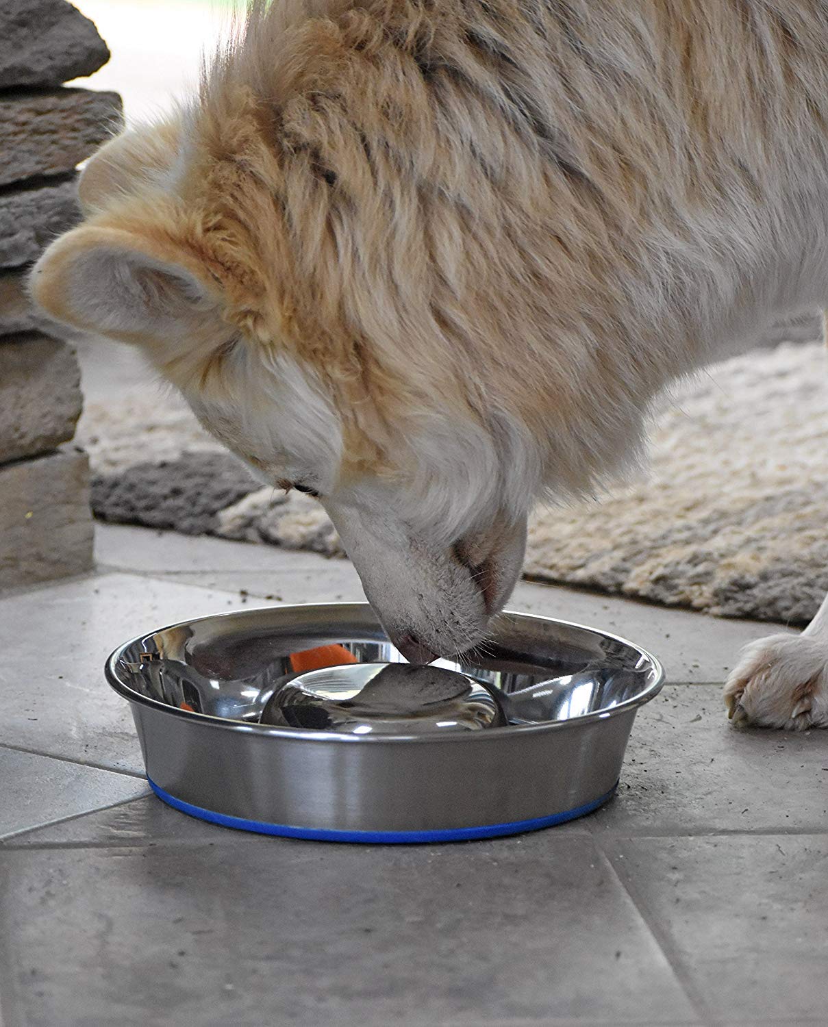 Our Pets Durapet rust-resistant stainless steel maintains shine with regular use.