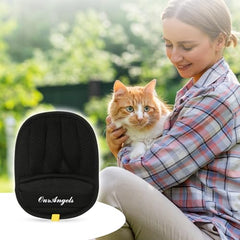 OurAngels glove on a dog—gentle grooming and fur removal