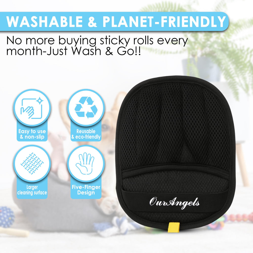 OurAngels glove removing pet hair from car seat